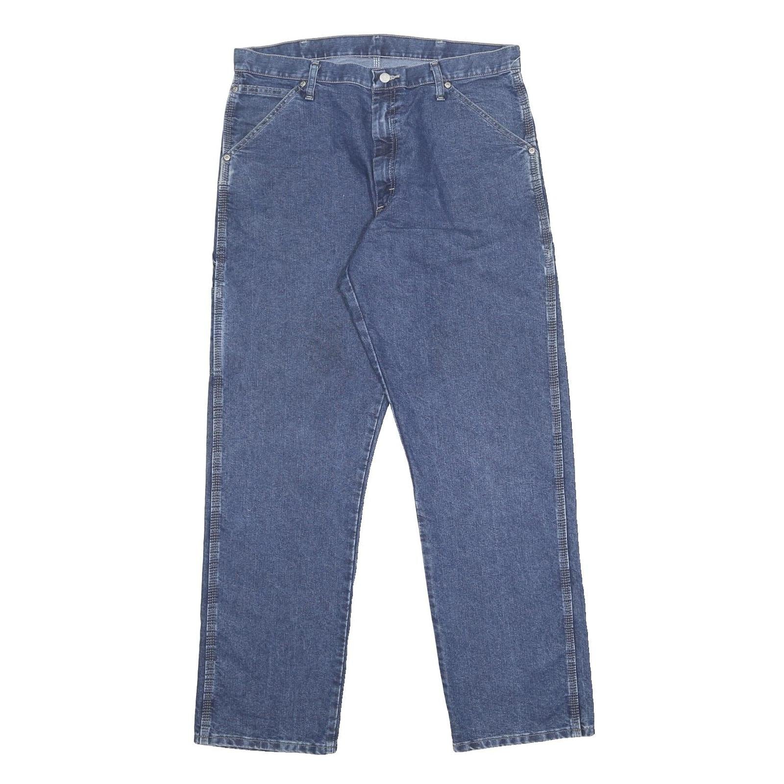 WRANGLER Mens Jeans Blue Relaxed Straight Denim Medium W34 L32 Workwear