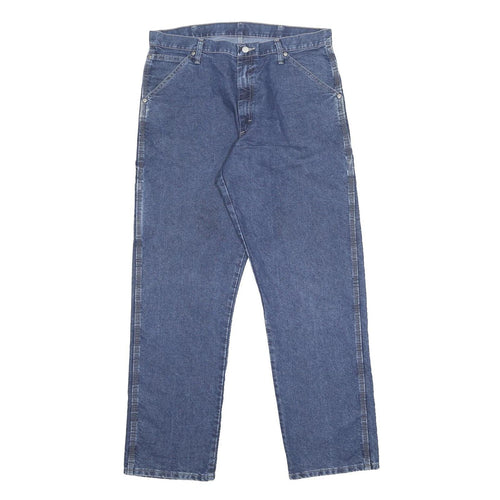 WRANGLER Mens Jeans Blue Relaxed Straight Denim Medium W34 L32 Workwear
