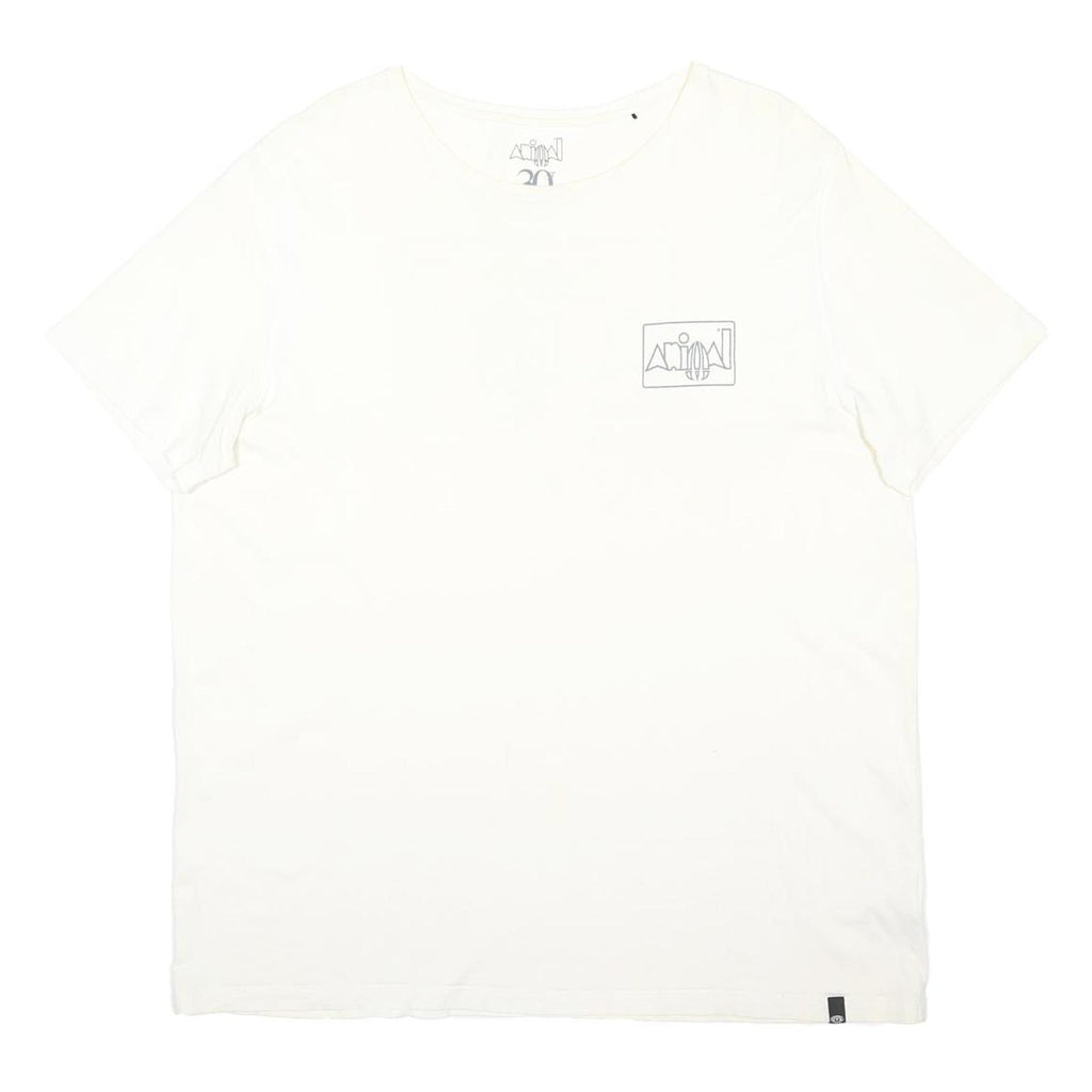 ANIMAL Mens White Graphic 2XL Short Sleeve Crew Neck Cotton Blend Jersey T-Shirt