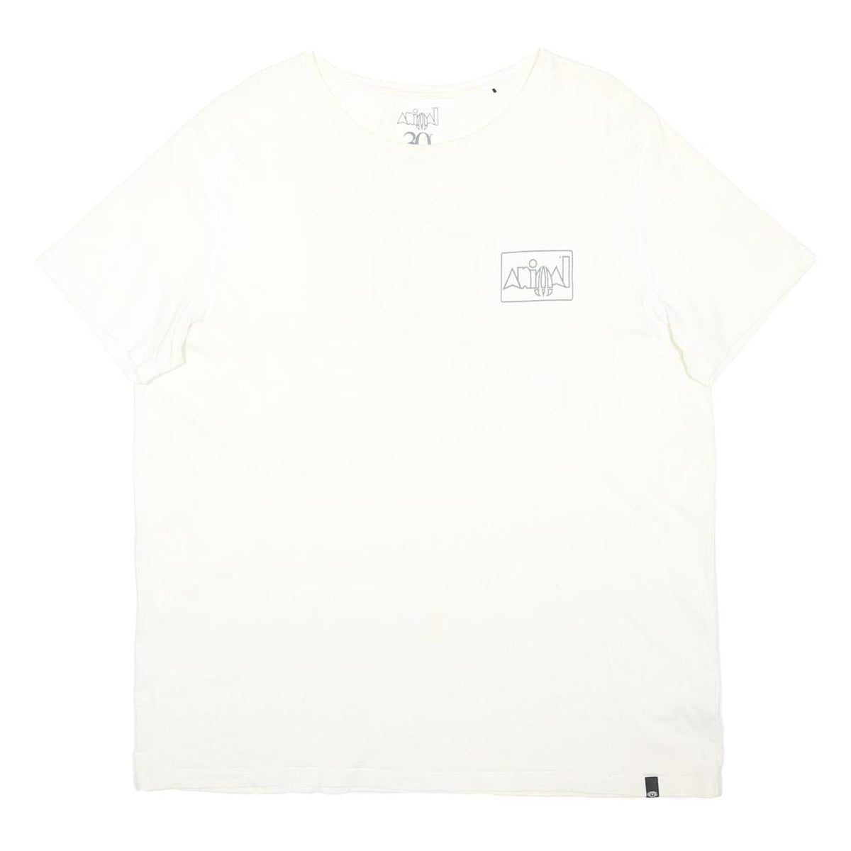 ANIMAL Mens White Graphic 2XL Short Sleeve Crew Neck Cotton Blend Jersey T-Shirt
