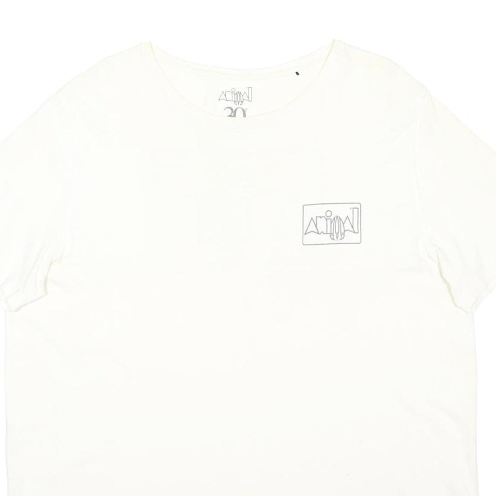 ANIMAL Mens White Graphic 2XL Short Sleeve Crew Neck Cotton Blend Jersey T-Shirt