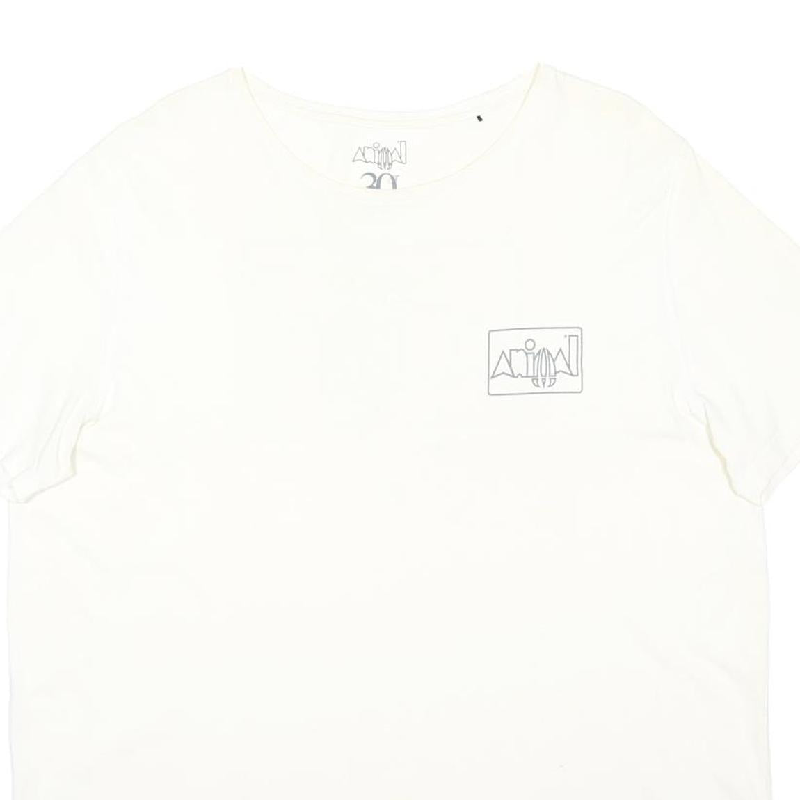 ANIMAL Mens White Graphic 2XL Short Sleeve Crew Neck Cotton Blend Jersey T-Shirt