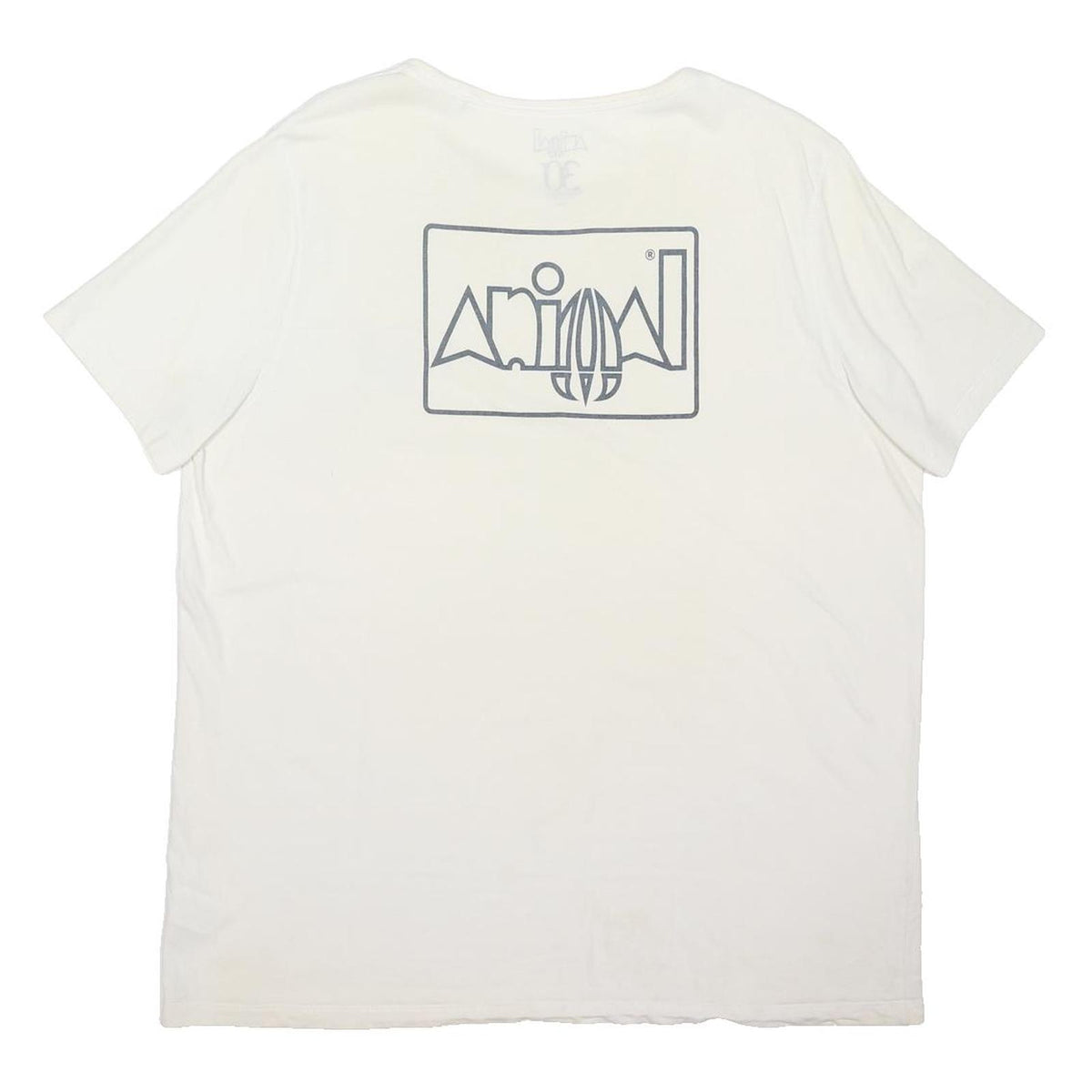 ANIMAL Mens White Graphic 2XL Short Sleeve Crew Neck Cotton Blend Jersey T-Shirt