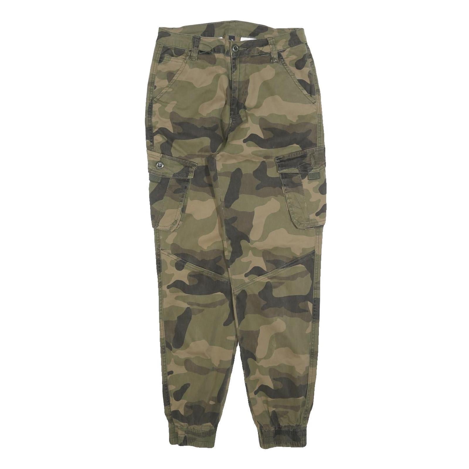 AMERICAN BAZI Boys Cotton Blend Camouflage Slim Cargo Trousers W26 L27