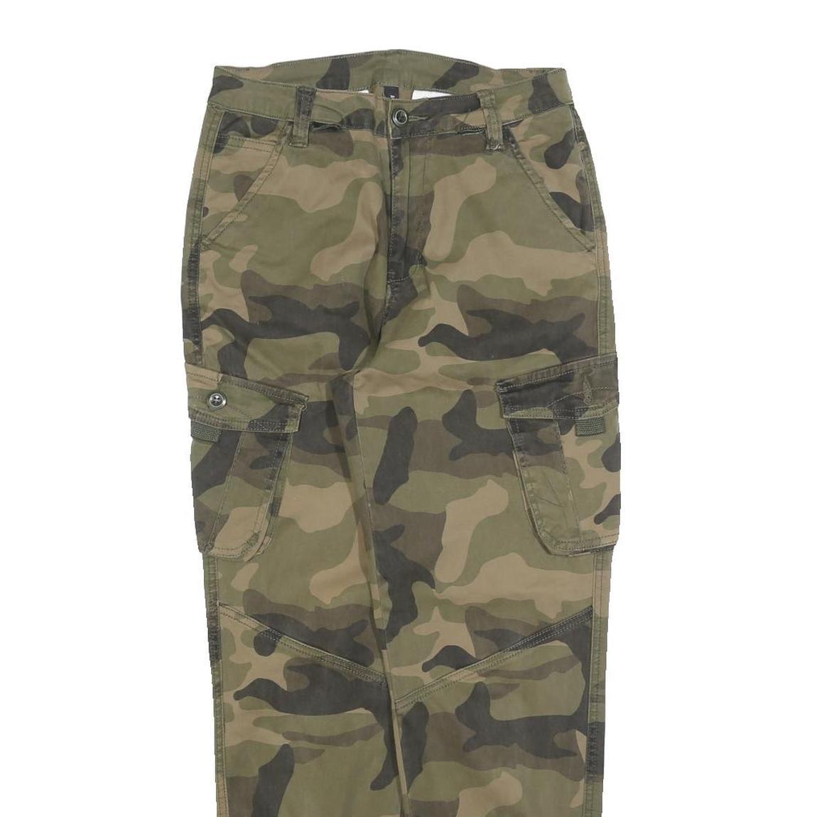 AMERICAN BAZI Boys Cotton Blend Camouflage Slim Cargo Trousers W26 L27