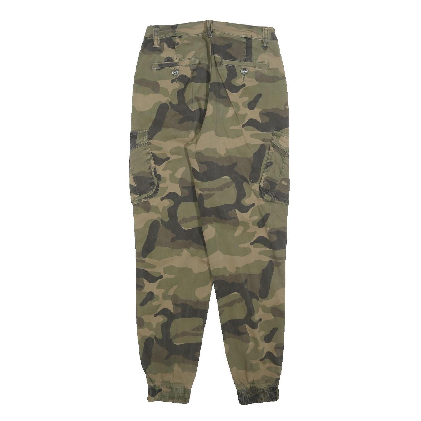 AMERICAN BAZI Boys Cotton Blend Camouflage Slim Cargo Trousers W26 L27