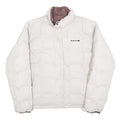 REEBOK Mens White Zip Jacket M Polyester Blend Plain Sport Casual Lightweight