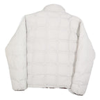 REEBOK Mens White Zip Jacket M Polyester Blend Plain Sport Casual Lightweight