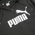 PUMA Womens Black Pullover Hoodie M Cotton Blend Zip Hooded Sweatshirt