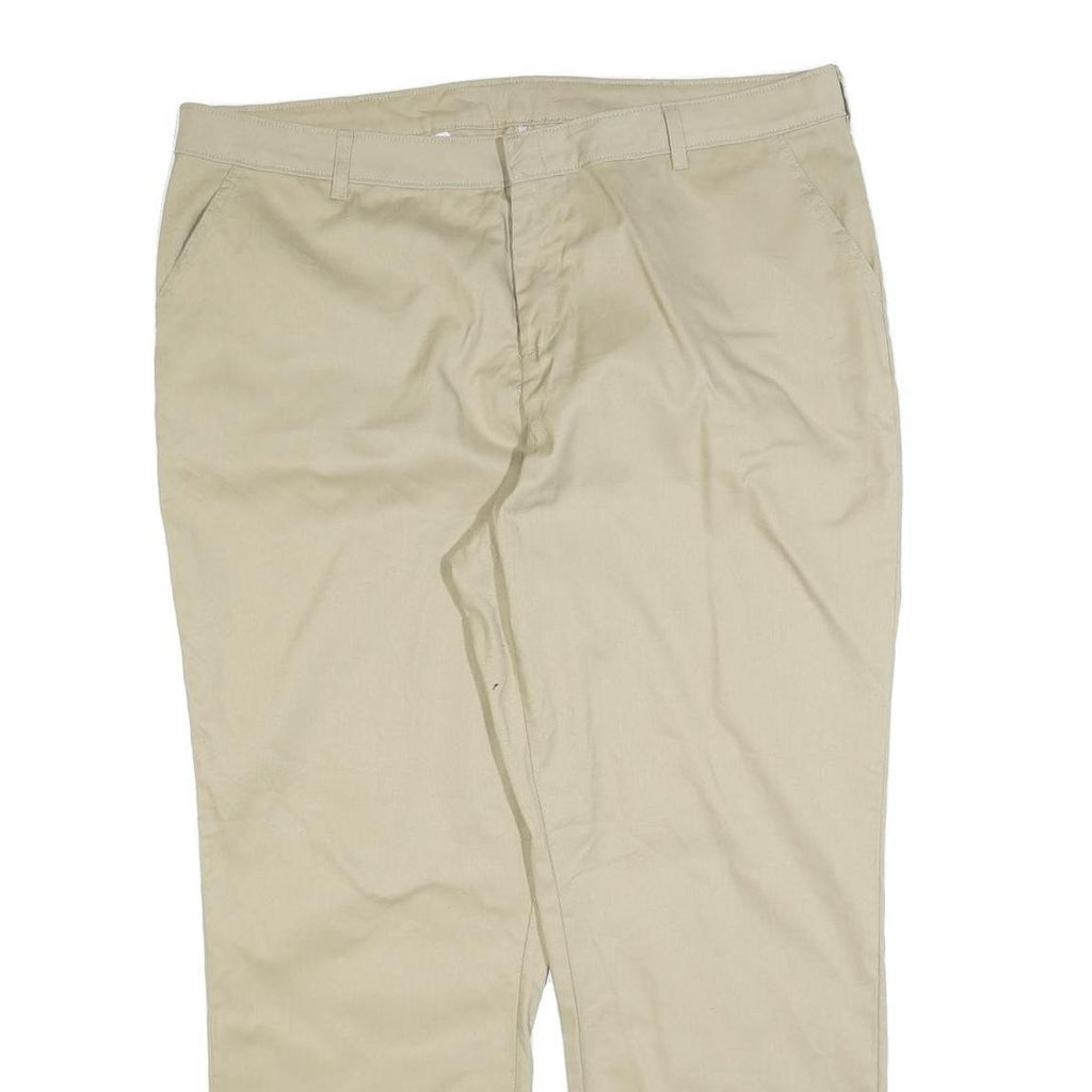 DICKIES Mens Cotton Blend Beige Regular Fit Straight Leg Trousers W40 L30