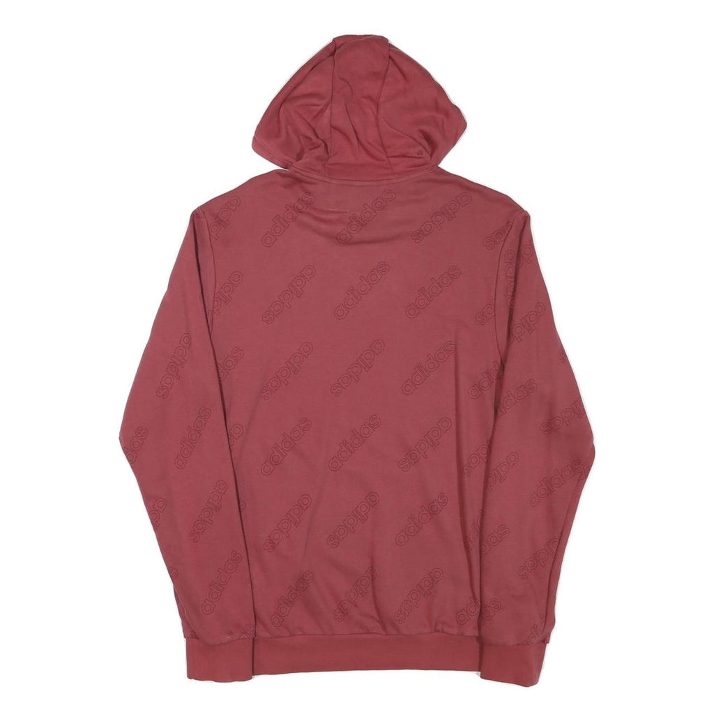 ADIDAS Mens Red Pullover Hoodie M Cotton Blend Casual Sportswear