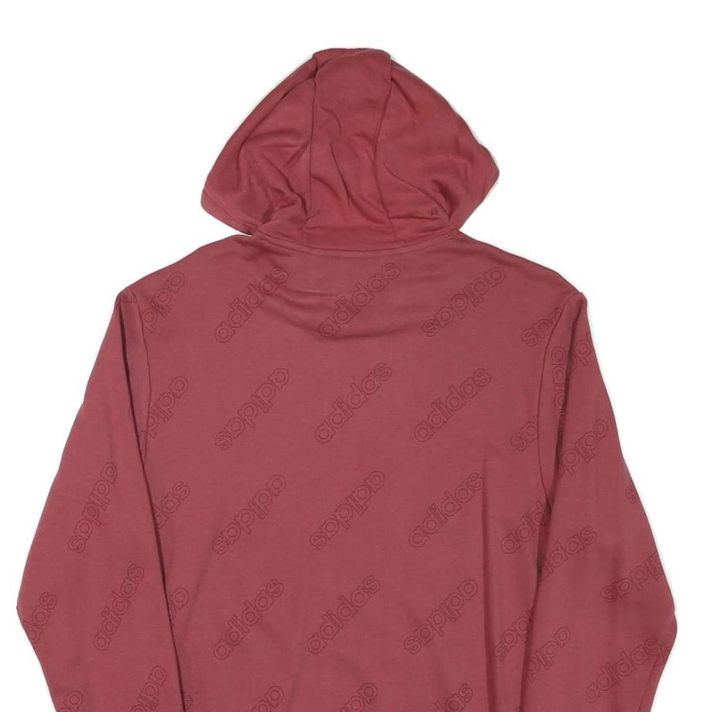 ADIDAS Mens Red Pullover Hoodie M Cotton Blend Casual Sportswear