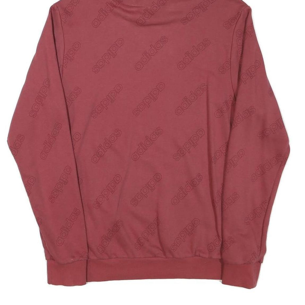 ADIDAS Mens Red Pullover Hoodie M Cotton Blend Casual Sportswear