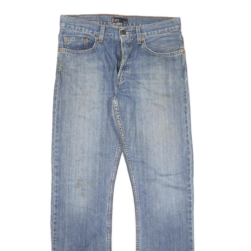 LEVI'S 502 Mens Jeans Blue Regular Straight Denim Medium W30 L32 Classic Cotton