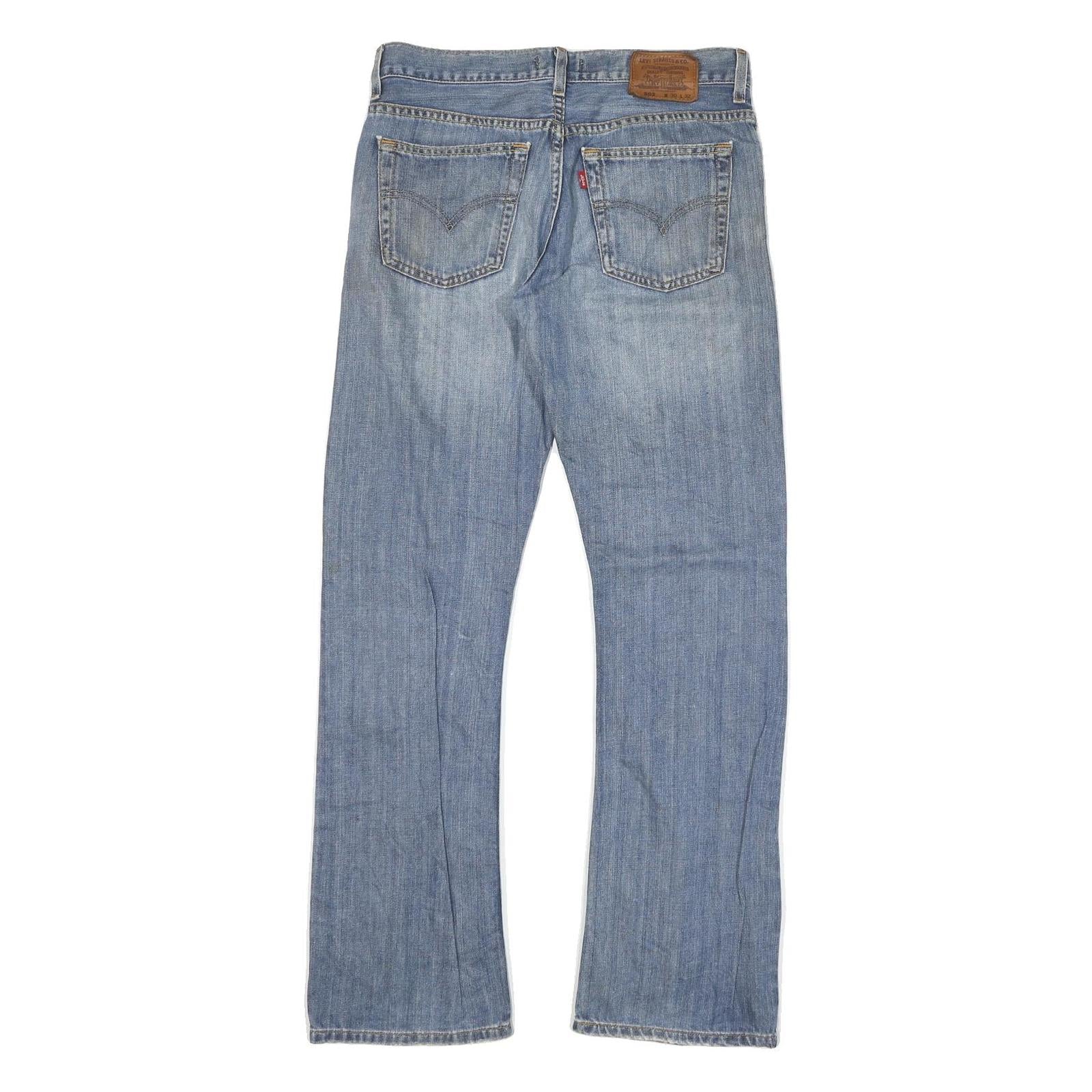 LEVI'S 502 Mens Jeans Blue Regular Straight Denim Medium W30 L32 Classic Cotton