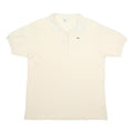 LACOSTE Mens Cream Short Sleeve Plain M Cotton Polo Shirt Classic Fit