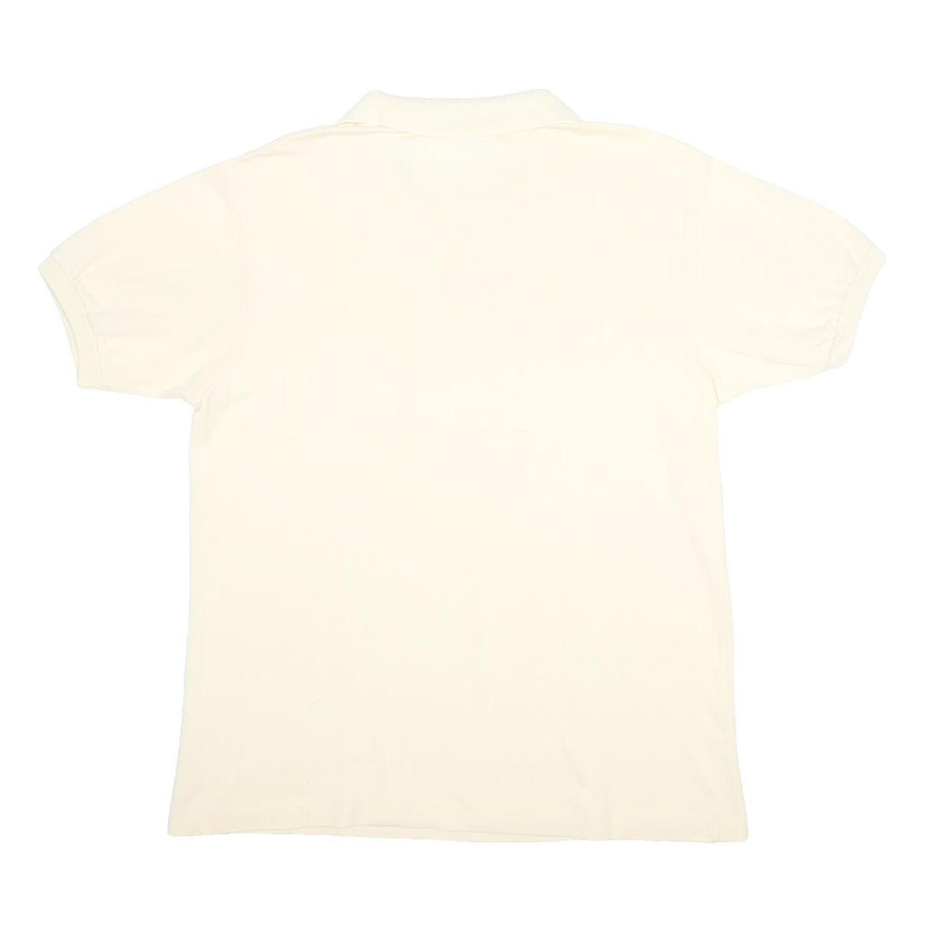 LACOSTE Mens Cream Short Sleeve Plain M Cotton Polo Shirt Classic Fit