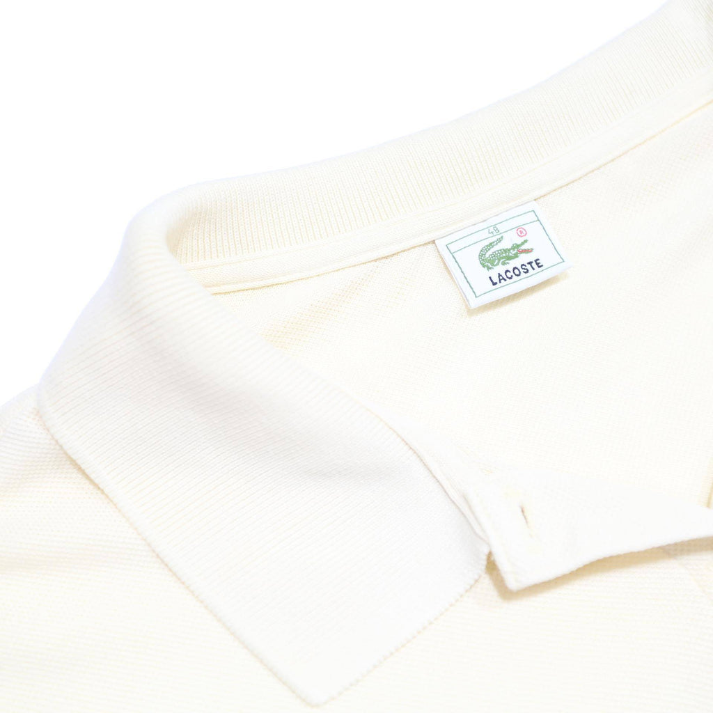 LACOSTE Mens Cream Short Sleeve Plain M Cotton Polo Shirt Classic Fit