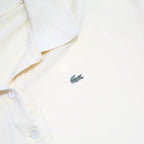 LACOSTE Mens Cream Short Sleeve Plain M Cotton Polo Shirt Classic Fit