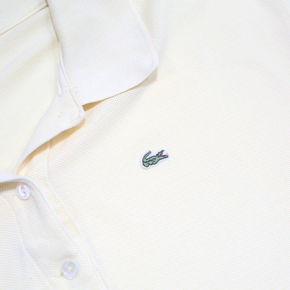 LACOSTE Mens Cream Short Sleeve Plain M Cotton Polo Shirt Classic Fit