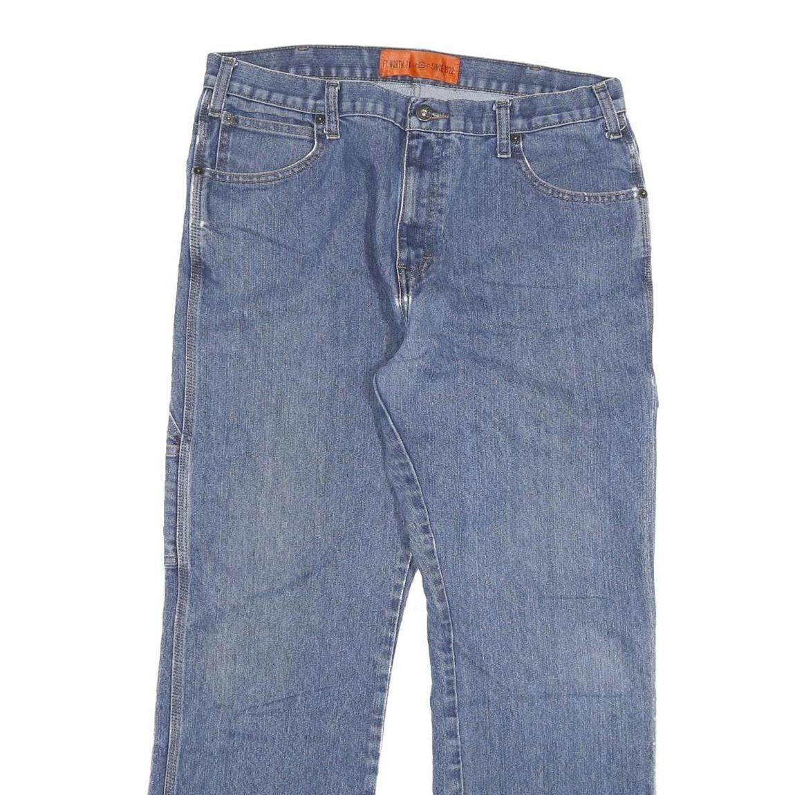 DICKIES Mens Jeans Blue Relaxed Straight Denim Medium W34 L29 Workwear Zip