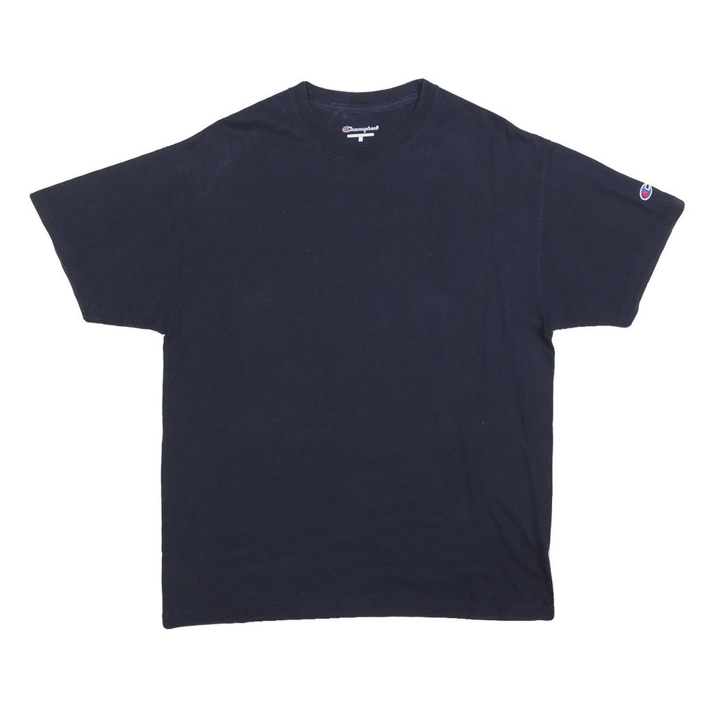 CHAMPION Mens Black Classic T-Shirt L Short Sleeve Crew Neck Cotton Blend