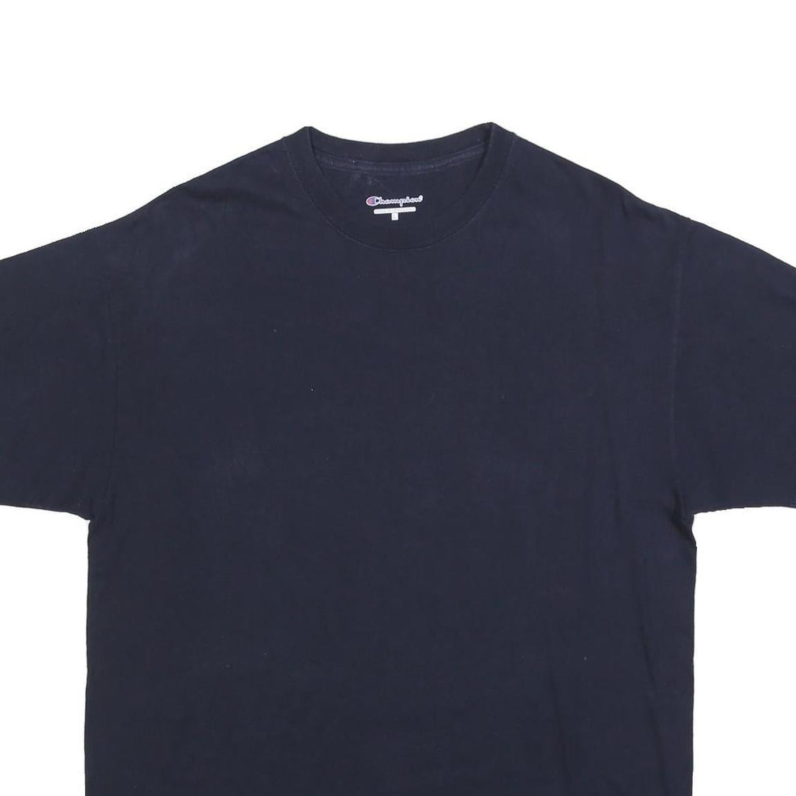 CHAMPION Mens Black Classic T-Shirt L Short Sleeve Crew Neck Cotton Blend