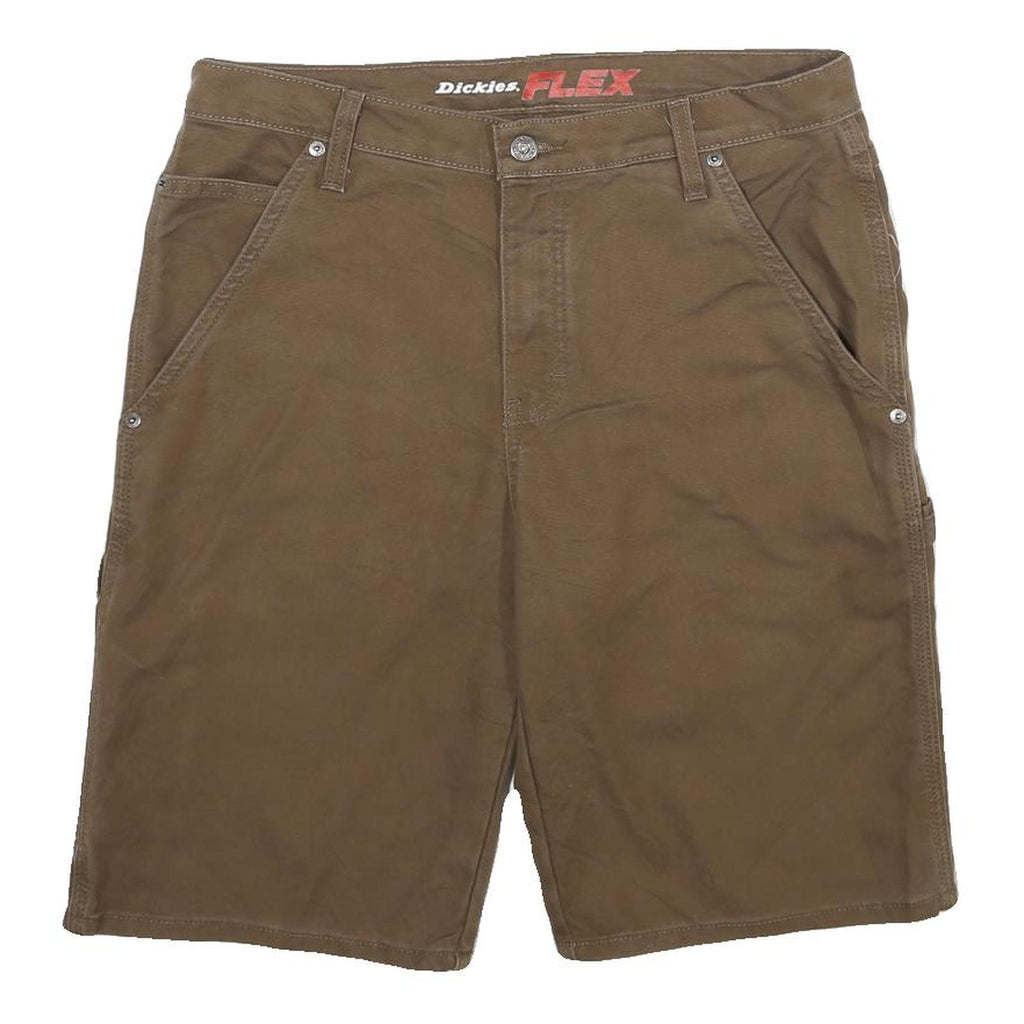 DICKIES Mens Shorts Brown Workwear Casual M W32 Durable Cotton Blend Relaxed Fit