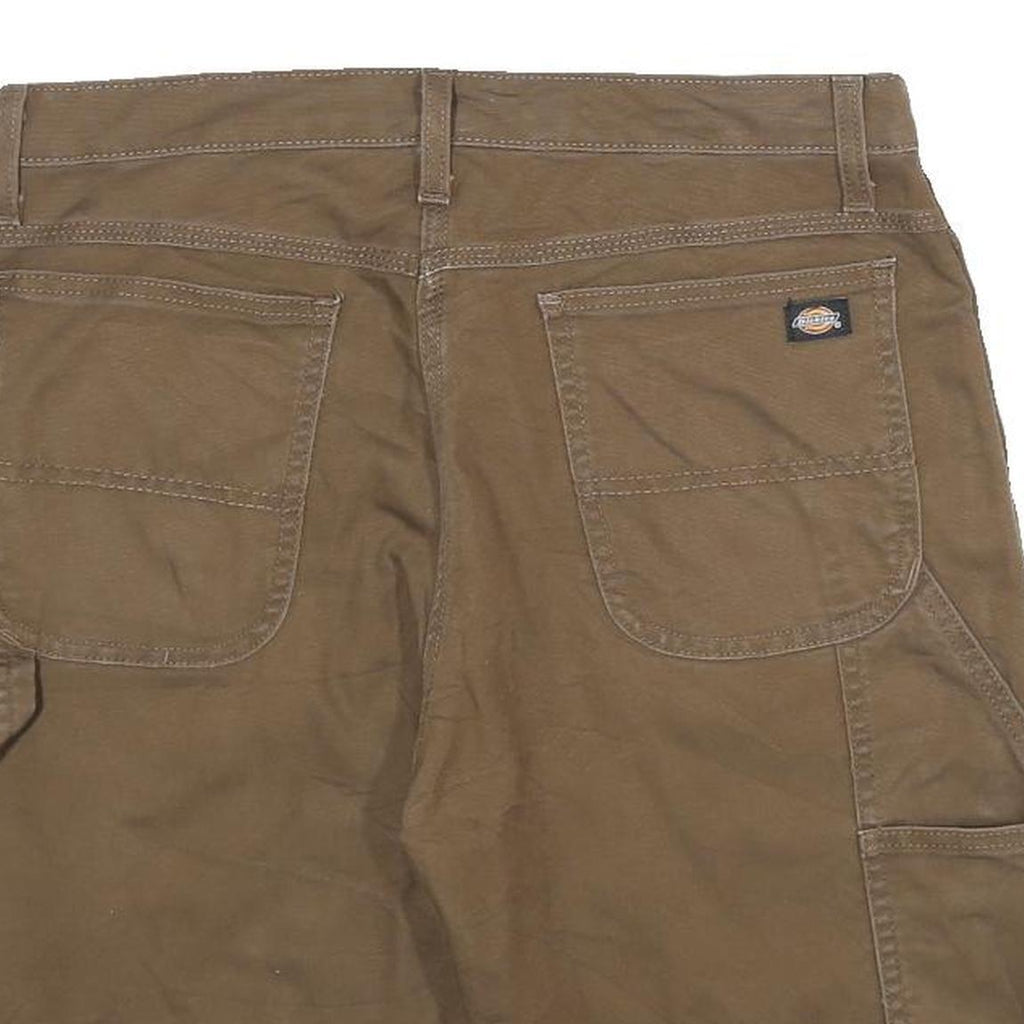 DICKIES Mens Shorts Brown Workwear Casual M W32 Durable Cotton Blend Relaxed Fit