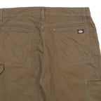 DICKIES Mens Shorts Brown Workwear Casual M W32 Durable Cotton Blend Relaxed Fit