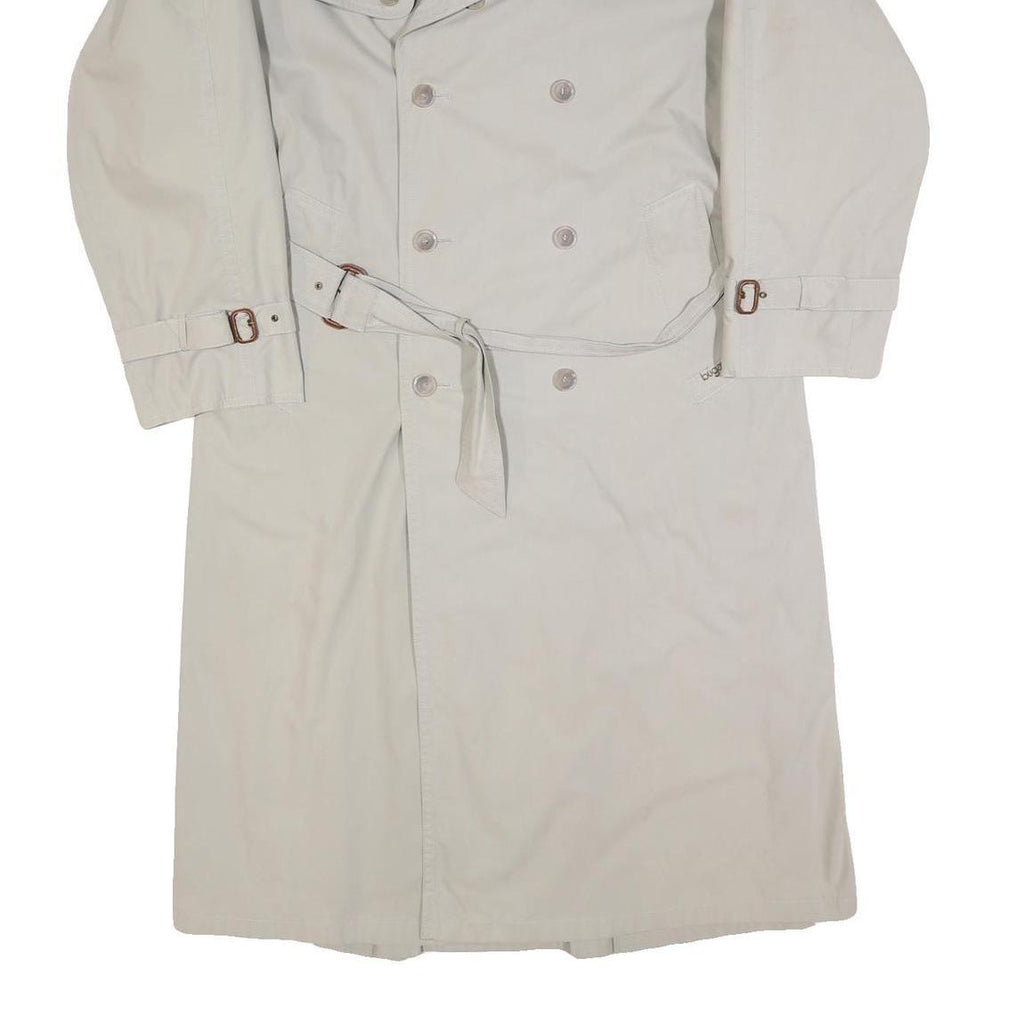 BUGATTI Mens Beige Classic Trench XL Polyester Blend Button Jacket Elegant