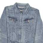 RALPH LAUREN Womens Blue Denim Jacket M Cotton Blend Classic Button Closure