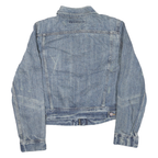 RALPH LAUREN Womens Blue Denim Jacket M Cotton Blend Classic Button Closure