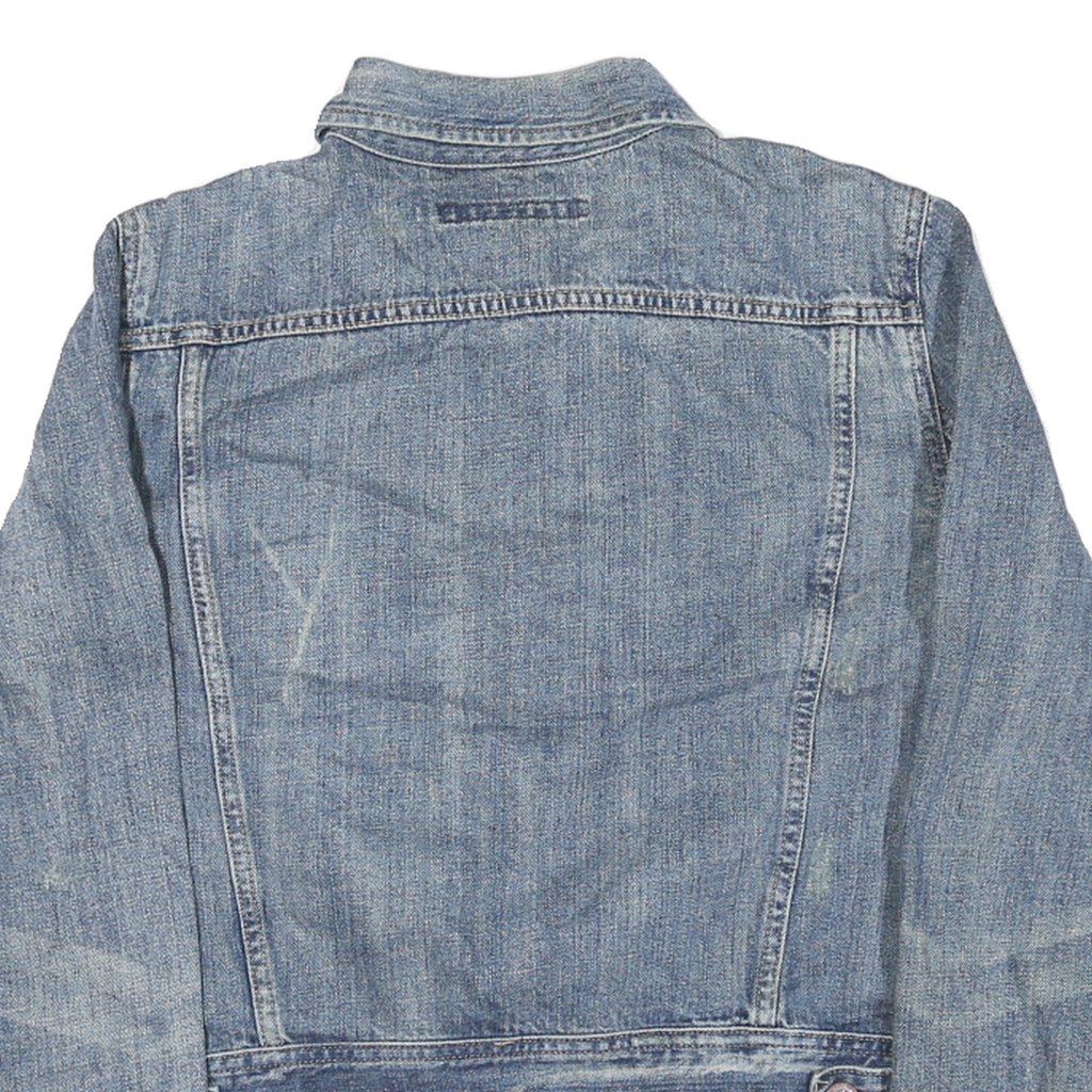RALPH LAUREN Womens Blue Denim Jacket M Cotton Blend Classic Button Closure
