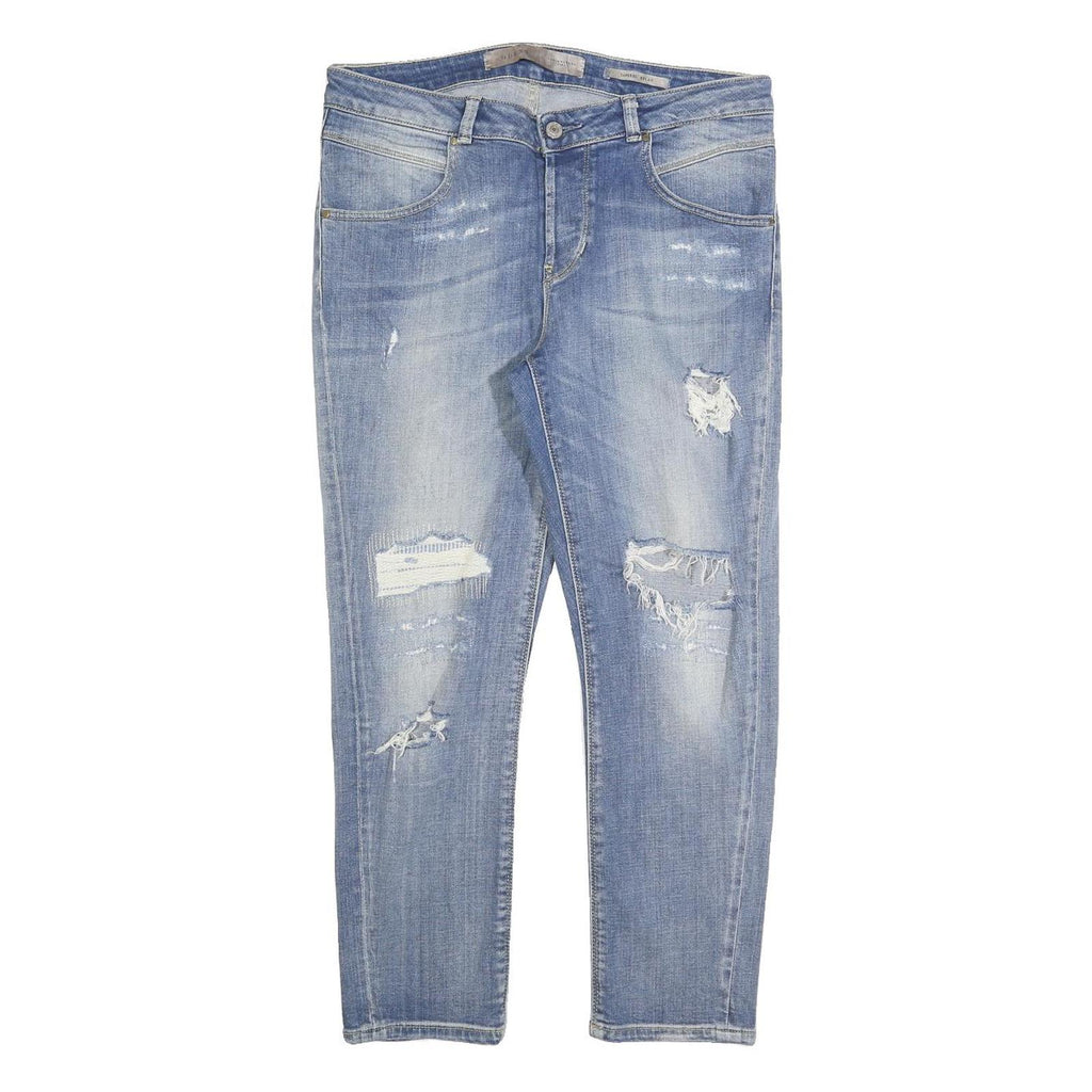 GUESS Womens Jeans Blue Slim Skinny Denim Medium W30 L26 Distressed Zip