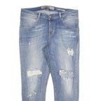 GUESS Womens Jeans Blue Slim Skinny Denim Medium W30 L26 Distressed Zip