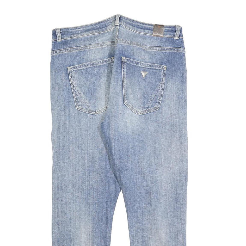 GUESS Womens Jeans Blue Slim Skinny Denim Medium W30 L26 Distressed Zip