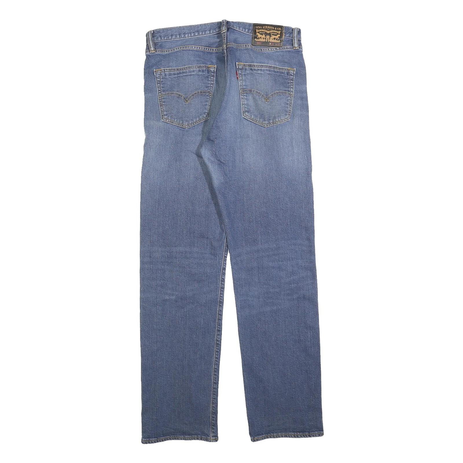 LEVI'S 501 Mens Jeans Blue Regular Straight Denim Medium W32 L32 Classic Button