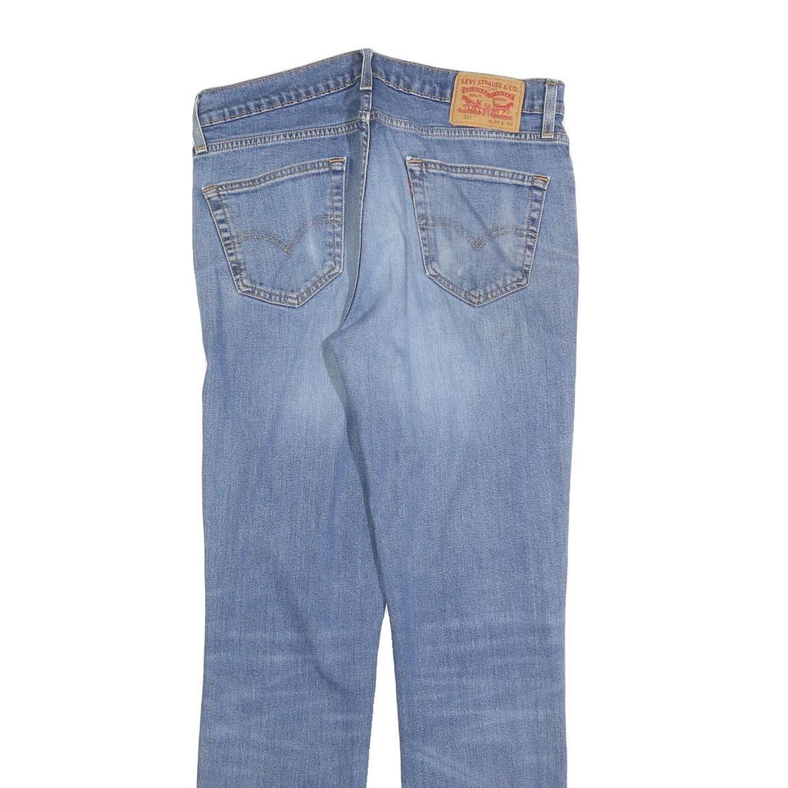 LEVI'S 511 Slim Mens Jeans Blue Slim Straight Denim Rinse W34 L34 Classic Zip