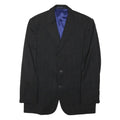 TED BAKER Mens Black Windowpane Jacket L Polyester Blend Classic Tailored Button