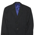 TED BAKER Mens Black Windowpane Jacket L Polyester Blend Classic Tailored Button