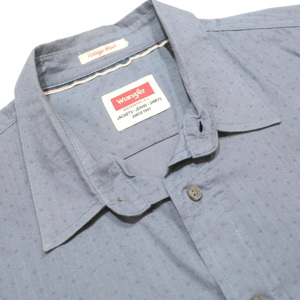 WRANGLER Mens Blue L Cotton Shirt Long Sleeve Casual Classic Fit