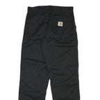 CARHARTT Mens Black Cotton Blend Regular Straight Trousers W31 L30 Durable Work