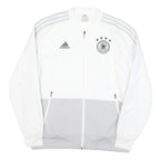 ADIDAS Mens White & Grey Deutschland Football Zip Jacket L Polyester Blend