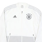 ADIDAS Mens White & Grey Deutschland Football Zip Jacket L Polyester Blend
