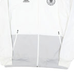 ADIDAS Mens White & Grey Deutschland Football Zip Jacket L Polyester Blend