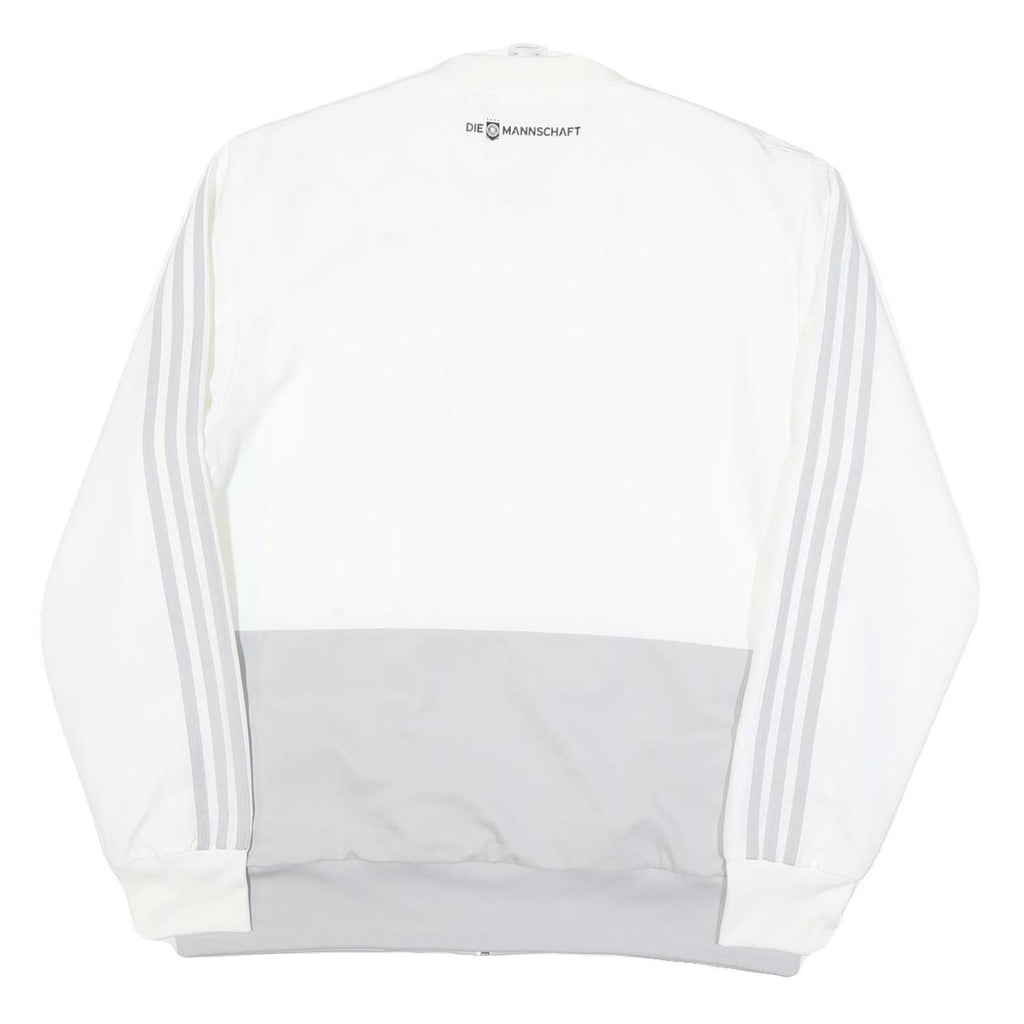 ADIDAS Mens White & Grey Deutschland Football Zip Jacket L Polyester Blend