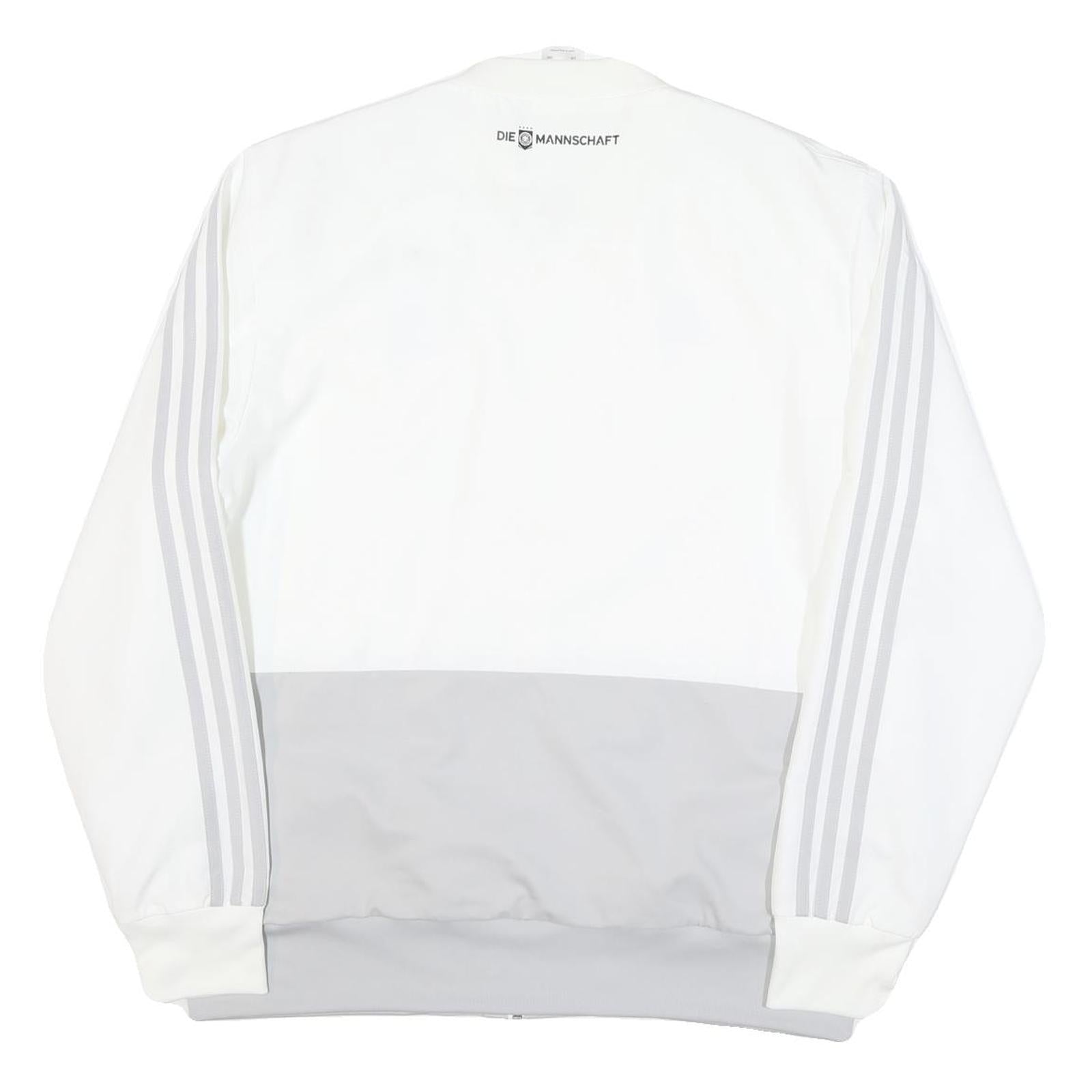 ADIDAS Mens White & Grey Deutschland Football Zip Jacket L Polyester Blend