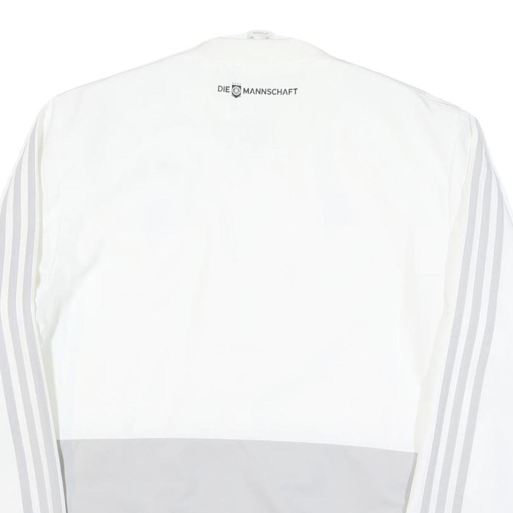 ADIDAS Mens White & Grey Deutschland Football Zip Jacket L Polyester Blend