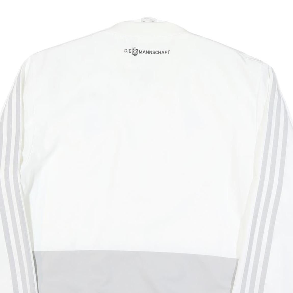 ADIDAS Mens White & Grey Deutschland Football Zip Jacket L Polyester Blend